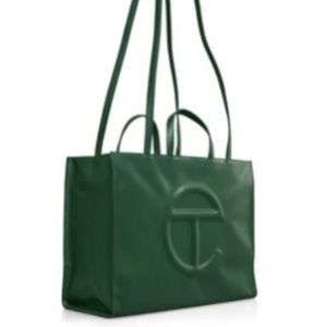 Large Dark Olive Shopping Bag